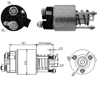 Solenoid electromotor ZM396