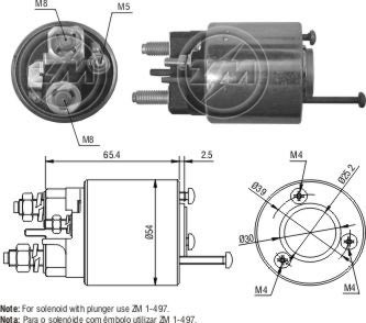 Solenoid electromotor ZM497