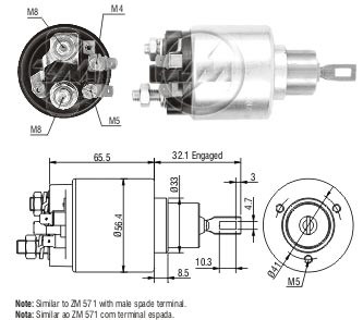 Solenoid electromotor ZM580