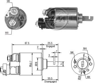 Solenoid electromotor ZM604