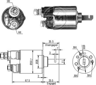 Solenoid electromotor ZM607