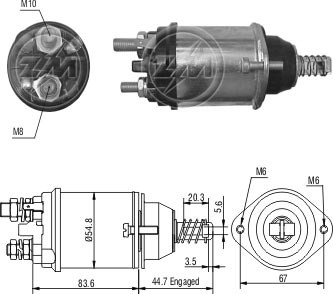 Solenoid electromotor ZM616