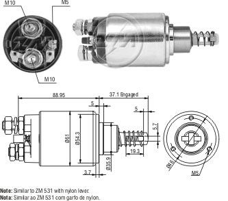 Solenoid electromotor ZM631