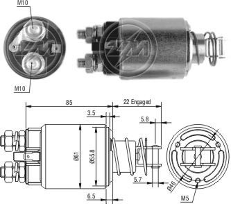 Solenoid electromotor ZM655