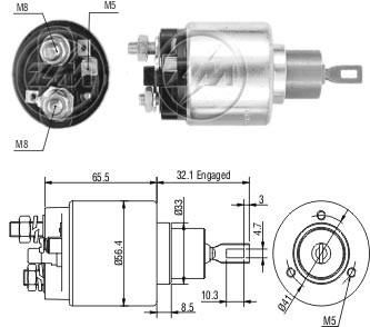 Solenoid electromotor ZM674