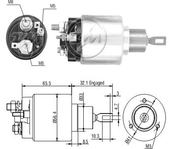 Solenoid electromotor ZM675