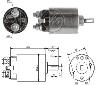 Solenoid electromotor ZM682