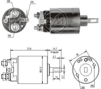 Solenoid electromotor ZM685