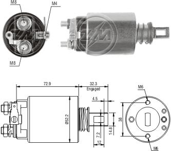 Solenoid electromotor ZM687