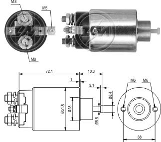 Solenoid electromotor ZM695