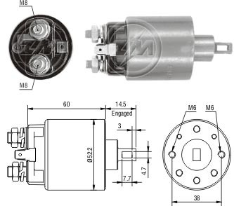 Solenoid electromotor ZM710