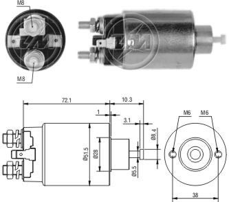 Solenoid electromotor ZM697