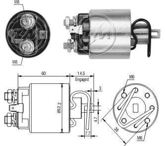 Solenoid electromotor ZM717