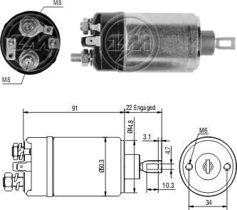 Solenoid electromotor ZM726