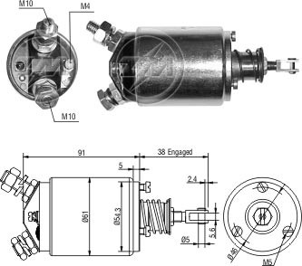 Solenoid electromotor ZM733