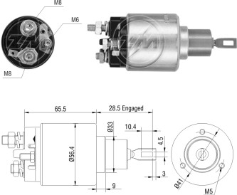 Solenoid electromotor ZM775