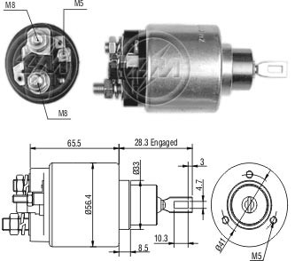 Solenoid electromotor ZM779