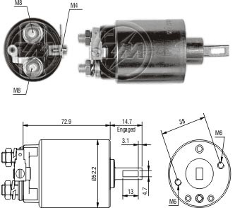 Solenoid electromotor ZM781