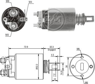 Solenoid electromotor ZM783