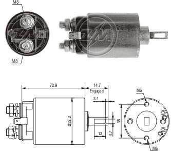 Solenoid electromotor ZM784