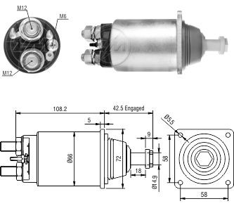 Solenoid electromotor ZM833