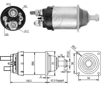 Solenoid electromotor ZM835