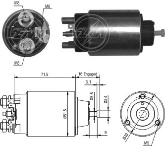 Solenoid electromotor ZM864