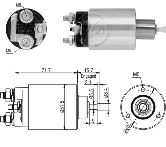 Solenoid electromotor ZM865