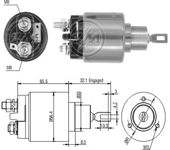 Solenoid electromotor ZM873