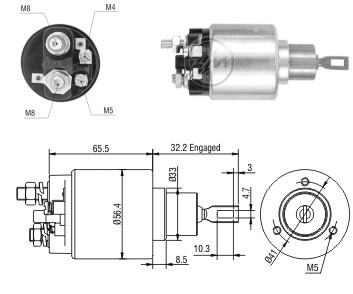 Solenoid electromotor ZM874