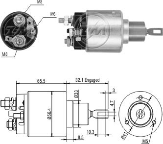 Solenoid electromotor ZM973