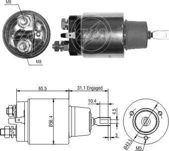 Solenoid electromotor ZM975