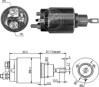 Solenoid electromotor ZM976