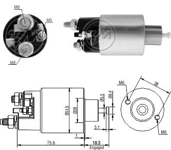 Solenoid electromotor ZM995