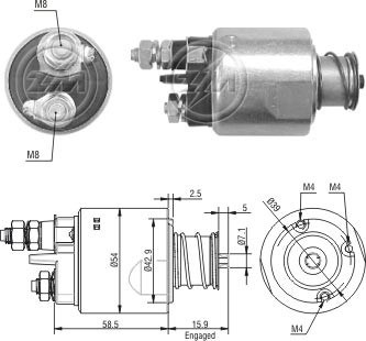 Solenoid electromotor ZM1495