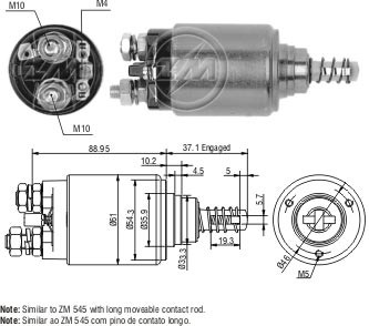 Solenoid electromotor ZM1545