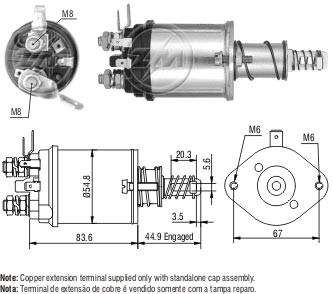 Solenoid electromotor ZM1615