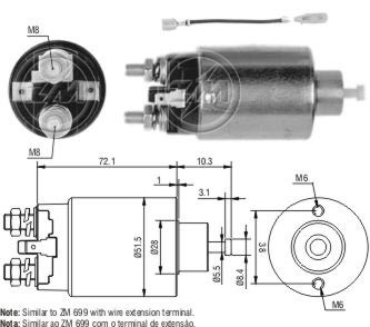 Solenoid electromotor ZM1699