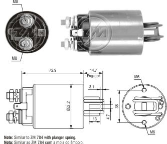 Solenoid electromotor ZM1784