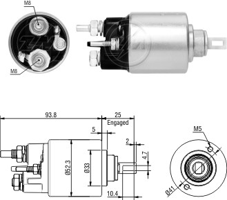 Solenoid electromotor ZM6271