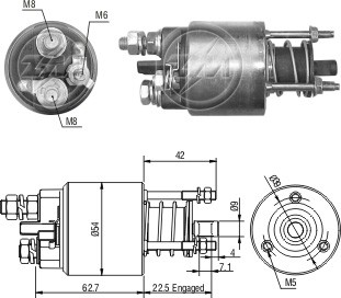 Solenoid electromotor ZM6395