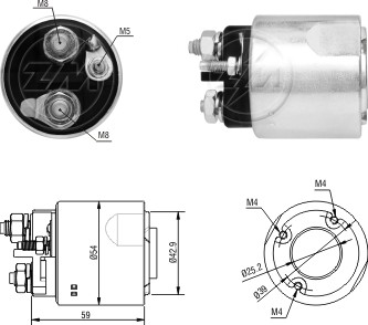 Solenoid electromotor ZM6492