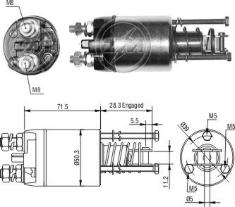 Solenoid electromotor ZM6651