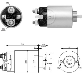 Solenoid electromotor ZM6698