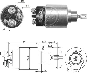 Solenoid electromotor ZM6973