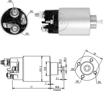 Solenoid electromotor ZM6993