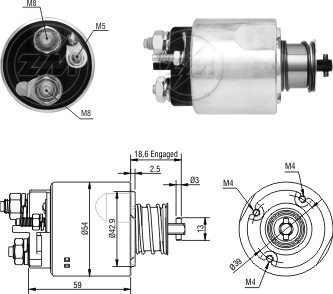 Solenoid electromotor ZM7492