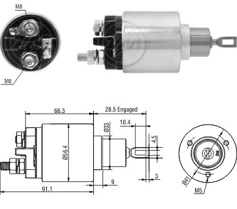 Solenoid electromotor ZM7773