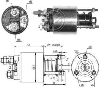 Solenoid electromotor ZM9595