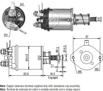 Solenoid electromotor ZM614